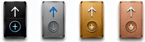Landing push button call panel finish